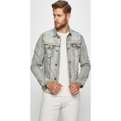 Desigual - Kurtka jeansowa. Niebieskie płaszcze męskie Desigual, xl, bez wzorów, z bawełny, krótkie, bez kaptura. W wyprzedaży za 319,90 zł.