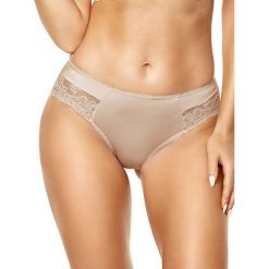 Stringi "Ola" w kolorze beżowym. Brązowe stringi damskie Kinga, xl, w koronkowe wzory, z koronki. W wyprzedaży za 34,95 zł.
