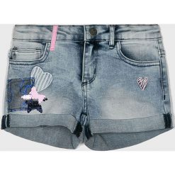 Desigual - Szorty dziecięce 104-164 cm. Niebieskie spodenki dziewczęce Desigual, bez wzorów, z elastanu, casualowe. W wyprzedaży za 159,90 zł.