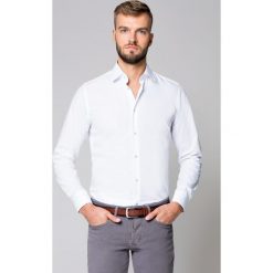 Koszula Biała Smart by Lancerto. Białe koszule męskie LANCERTO, m, bez wzorów, z bawełny, eleganckie, z kontrastowym kołnierzykiem, bez rękawów. W wyprzedaży za 199,90 zł.
