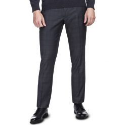 Spodnie LEONARDO GDPS900170. Szare spodnie męskie Giacomo Conti, s, w kratkę, z wełny, eleganckie. Za 499,00 zł.