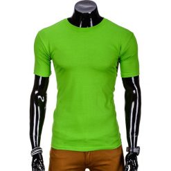 T-shirty męskie: T-SHIRT MĘSKI BEZ NADRUKU S620 – JASNOZIELONY