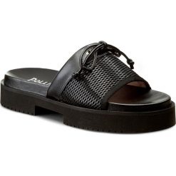 Klapki POLLINI - SA28053G13TW100A Rete/Napu. Nero. Czarne klapki damskie marki Pollini, bez wzorów, ze skóry ekologicznej, bez obcasa, na obcasie. W wyprzedaży za 559,00 zł.
