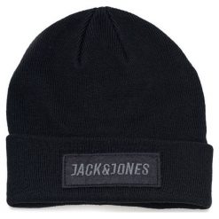 Jack&Jones Męska Czapka Beanie Jacbadge Knit Black. Czarne czapki męskie marki Jack&Jones, bez wzorów, z materiału. W wyprzedaży za 40,00 zł.