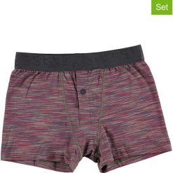 Bokserki (2 pary) w kolorze antracytowo-bordowym. Szare bielizna chłopięca Schiesser Boys, z nadrukiem. W wyprzedaży za 49,95 zł.