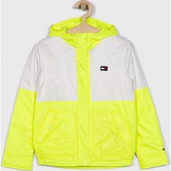 Tommy Hilfiger - Kurtka dziecięca 128-176 cm. Żółte kurtki chłopięce TOMMY HILFIGER, bez wzorów, z poliesteru, krótkie, z kapturem. W wyprzedaży za 359,90 zł.