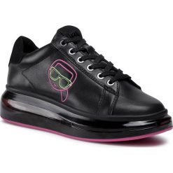 Sneakersy KARL LAGERFELD - KL62639 Black Lthr w/Pink. Czarne półbuty damskie KARL LAGERFELD, ze skóry. Za 989,00 zł.