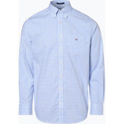 Gant - Koszula męska, niebieski. Niebieskie koszule męskie GANT, m, w kratkę, z bawełny, eleganckie, z klasycznym kołnierzykiem, bez rękawów. Za 379,95 zł.