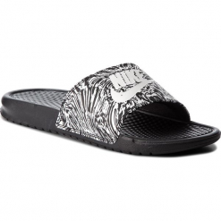 Klapki NIKE - Benassi Jdi Print 631261 006 Black/Summit White. Czarne chodaki męskie Nike, z materiału. Za 129,00 zł.