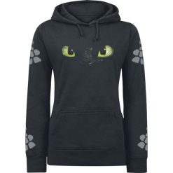 Drachenzähmen leicht gemacht Ohnezahn Bluza z kapturem damska czarny. Czarne bluzy damskie marki Drachenzähmen leicht gemacht, l, z nadrukiem, bez rękawów, z kapturem. Za 164,90 zł.