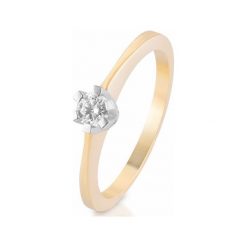 Pierścionek Złoty - złoto 585, Brylant 0,15ct. Żółte pierścionki damskie W.KRUK, z brylantem, złote. Za 2490,00 zł.