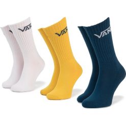 Zestaw 3 par wysokich skarpet unisex VANS - Classic Crew VN000XRZD2P1 Sulphur. Żółte skarpetki damskie Vans, bez wzorów, z elastanu. Za 59,00 zł.