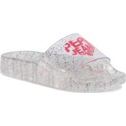 Klapki PEPE JEANS - Wave Glitter SS20 PGS70036 Multi 0AA. Białe sandały dziewczęce Pepe Jeans, z jeansu, bez zapięcia. Za 89,00 zł.