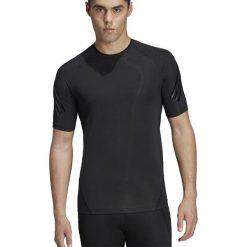 ADIDAS ALPHASKIN TECH 3-STRIPES > DQ3563. Koszulki sportowe męskie Adidas, xl, bez wzorów, z elastanu, bez kołnierzyka, z krótkim rękawem, krótkie, na fitness i siłownię. W wyprzedaży za 99,99 zł.