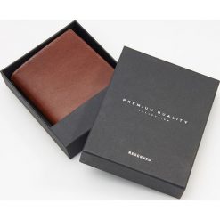 Skórzany portfel - Beżowy. Brązowe portfele męskie marki Reserved. Za 79,99 zł.