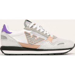 Emporio Armani - Buty. Białe buty sportowe damskie Emporio Armani, bez wzorów, ze skóry, sportowe. W wyprzedaży za 859,90 zł.