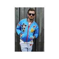 Kurtka KONG BOY niebieska. Niebieskie kurtki męskie Missspark, s, z haftami, z tkaniny, bez kaptura. Za 499,00 zł.