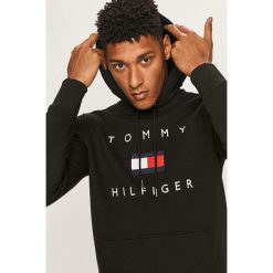 Tommy Hilfiger - Bluza. Szare bluzy męskie TOMMY HILFIGER, s, z aplikacjami, z bawełny, z kapturem, bez rękawów, z kapturem. Za 539,90 zł.