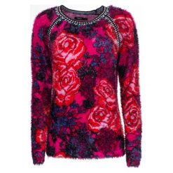 Desigual Sweter Damski Peony Xl, Czerwony. Czerwone swetry klasyczne damskie marki Desigual, xl, z materiału, z okrągłym kołnierzem. W wyprzedaży za 398,00 zł.