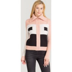 KARDIGAN ELISABETTA FRANCHI. Różowe swetry damskie z materiału. Za 1034,50 zł.