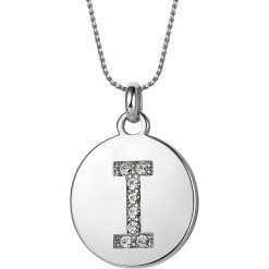 Naszyjniki damskie: Naszyjnik „Letter ‚I’ Medallion” z zawieszką – dł. 43 cm