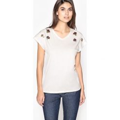 T-shirty damskie: T-shirt z dekoltem V, bawełna i modal