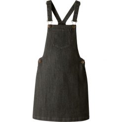 Sukienka dżinsowa ogrodniczka bonprix antracytowy denim. Szare sukienki dziewczęce bonprix, bez wzorów, z denimu, sportowe, bez rękawów, sportowe. Za 69,99 zł.