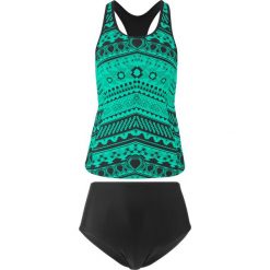 Tankini (2 części) bonprix zielono-czarny z nadrukiem. Zielone stroje kąpielowe damskie bonprix, z nadrukiem. Za 64,99 zł.