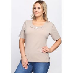 Khaki T-shirt Subtype. Brązowe t-shirty damskie marki Born2be, xl. Za 19,99 zł.