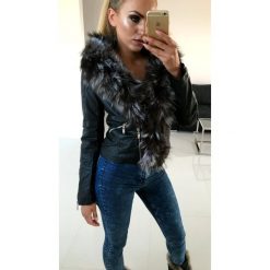 Kurtka Kim Eko Skóra Jenot Premium L. Czarne kurtki damskie LIGARI, na zimę, l, bez wzorów, z bawełny, bez kaptura. Za 499,00 zł.