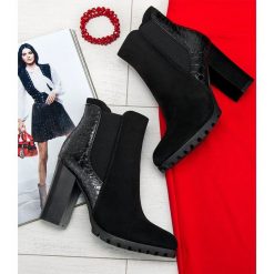 Botki damskie Sixth Sens C688 Czarne. Czarne botki damskie Sixth Sens, z tworzywa sztucznego, eleganckie, na wysokim obcasie, na słupku, bez zapięcia. Za 139,00 zł.