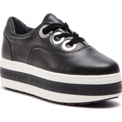 Sneakersy KARL LAGERFELD - KL61440 Black Lthr. Czarne sneakersy damskie KARL LAGERFELD, z materiału. Za 839,00 zł.