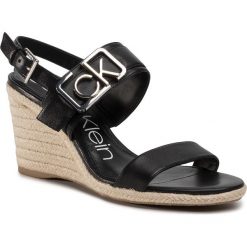 Espadryle CALVIN KLEIN - Belora B4E7907 Black. Czarne espadryle damskie Calvin Klein, bez wzorów, ze skóry, bez obcasa, na obcasie. Za 549,00 zł.