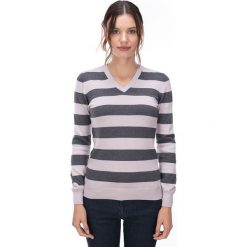 Sweter w kolorze różowo-szarym. Szare swetry damskie GALVANNI, s, w paski, z bawełny, z długim rękawem, długie, bez kaptura. W wyprzedaży za 179,95 zł.