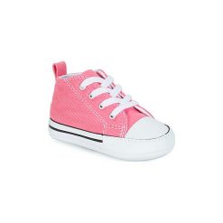 Buty Dziecko Converse CHUCK TAYLOR FIRST STAR CANVAS HI. Różowe trampki dziewczęce Converse, bez wzorów, bez zapięcia. Za 103,20 zł.
