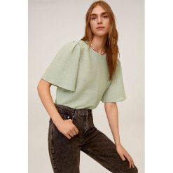 Mango - T-shirt Canilla. Zielone bluzki damskie Mango, s, bez wzorów, z poliesteru, casualowe, z okrągłym kołnierzem. W wyprzedaży za 49,90 zł.