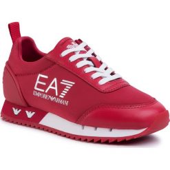 Sneakersy EA7 EMPORIO ARMANI - XSX004 XOT08 M488 Tango Red/White. Czerwone trampki chłopięce EA7 Emporio Armani, bez wzorów, ze skóry, na sznurówki. Za 819,00 zł.