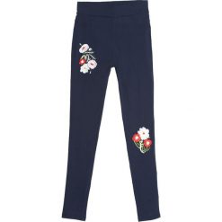 Spodnie damskie: Granatowe Legginsy Back 2 U