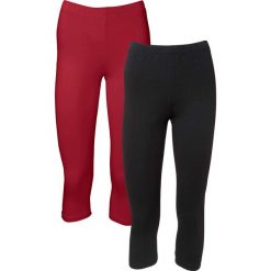 Legginsy rybaczki (2 pary) bonprix czerwony chili-czarny. Czerwone spodnie damskie bonprix. Za 55,98 zł.