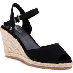 Espadryle BIG STAR - DD274A209BS Black. Czarne espadryle damskie BIG STAR, bez wzorów, ze skóry, bez obcasa, na obcasie. Za 129,00 zł.