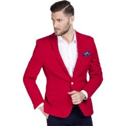 Marynarka LEONARDO MATS000064. Czerwone marynarki męskie marki Giacomo Conti, m, bez wzorów, z bawełny. Za 499,00 zł.