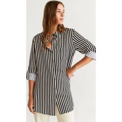 Mango - Koszula 57047655. Czarne bluzki damskie Mango, na co dzień, s, bez wzorów, z wiskozy, klasyczne, z klasycznym kołnierzykiem, z długim rękawem. Za 119,90 zł.