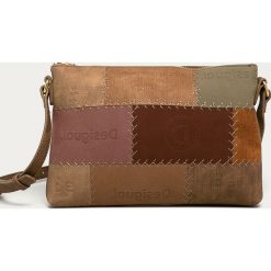 Desigual - Torebka. Pomarańczowe listonoszki damskie Desigual, w paski, z bawełny, na ramię, bez dodatków. Za 259,90 zł.