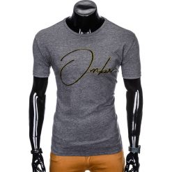 T-SHIRT MĘSKI Z NADRUKIEM S989 - GRAFITOWY. Szare t-shirty męskie z nadrukiem Ombre Clothing, m. Za 29,00 zł.