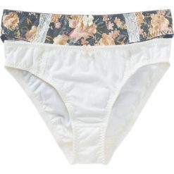 Figi (2 pary) bonprix z nadrukiem + biel wełny. Żółte figi marki bonprix, z nadrukiem, z bawełny. Za 25,98 zł.