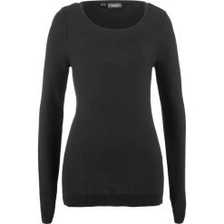 Sweter z rozcięciami po bokach bonprix czarny. Czarne swetry damskie bonprix, bez wzorów, bez rękawów, bez kaptura. Za 49,99 zł.