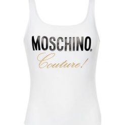 Strój kąpielowy LOVE MOSCHINO A6134 5211. Białe stroje kąpielowe damskie Love Moschino, bez wzorów, z elastanu. W wyprzedaży za 449,00 zł.
