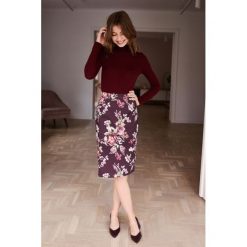 Spódnica Leto Orme burgundowa 34 bordo. Czerwone spódniczki damskie Marie Zélie, na zimę, s, w paski, z elastanu, ołówkowe. W wyprzedaży za 252,45 zł.