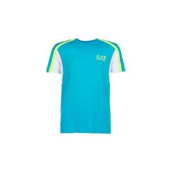 T-shirty z krótkim rękawem Emporio Armani EA7 VENTUS7. Niebieskie t-shirty męskie marki Emporio Armani EA7, m, bez wzorów, bez kołnierzyka, krótkie. Za 263,20 zł.