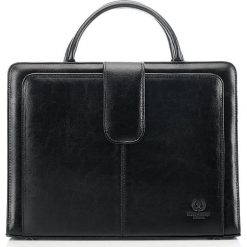 TECZKA AKTÓWKA DAMSKA PAOLO PERUZZI. Aktówki damskie Paolo Peruzzi, w paski, ze skóry, eleganckie, duże, bez dodatków. W wyprzedaży za 389,00 zł.